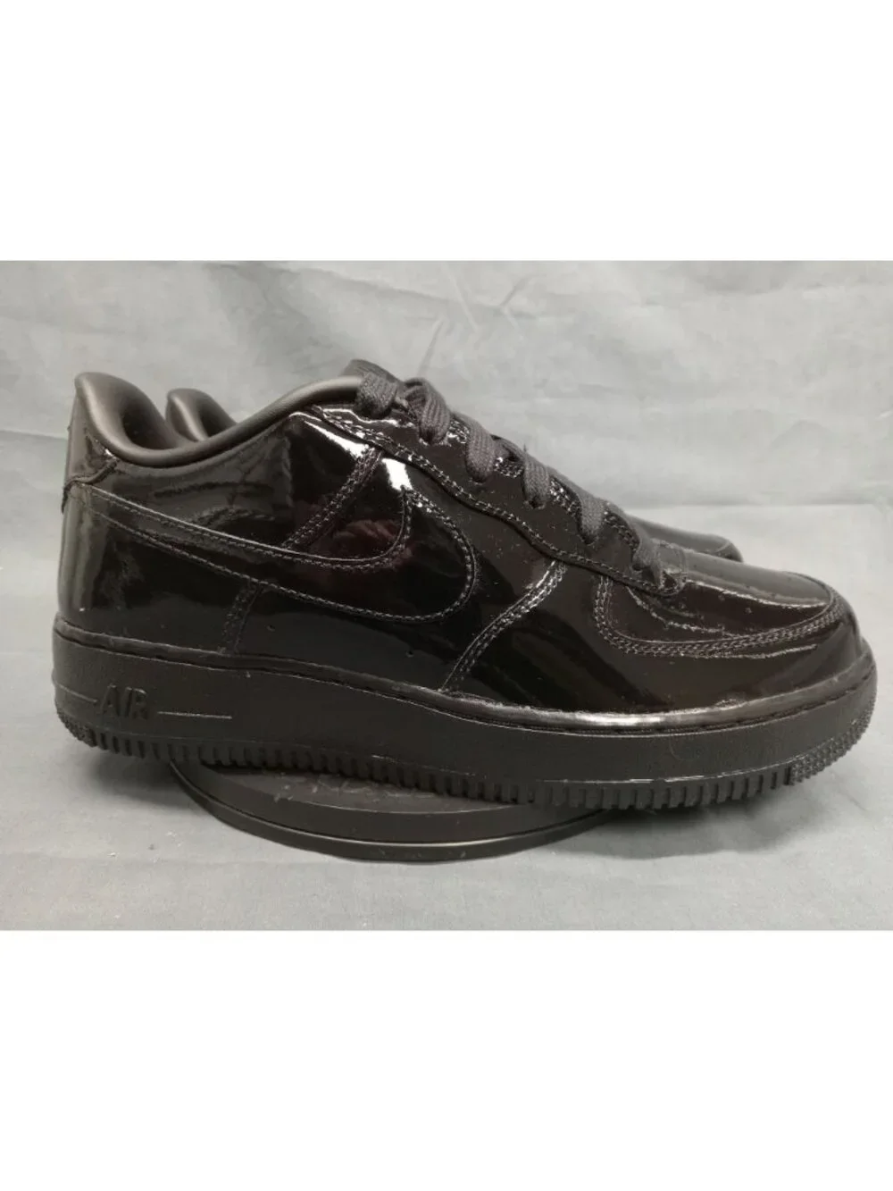 Nike Air Force 1 BG (GS) Triple Black Patent Leather Boys Size 4 NEW NO BOX!